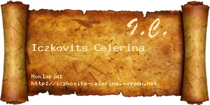 Iczkovits Celerina névjegykártya